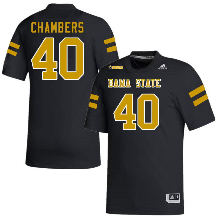 Alabama State Hornets #40 Archie Chambers College Football Jerseys Stitched-Black